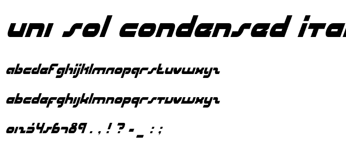 uni-sol condensed italic font